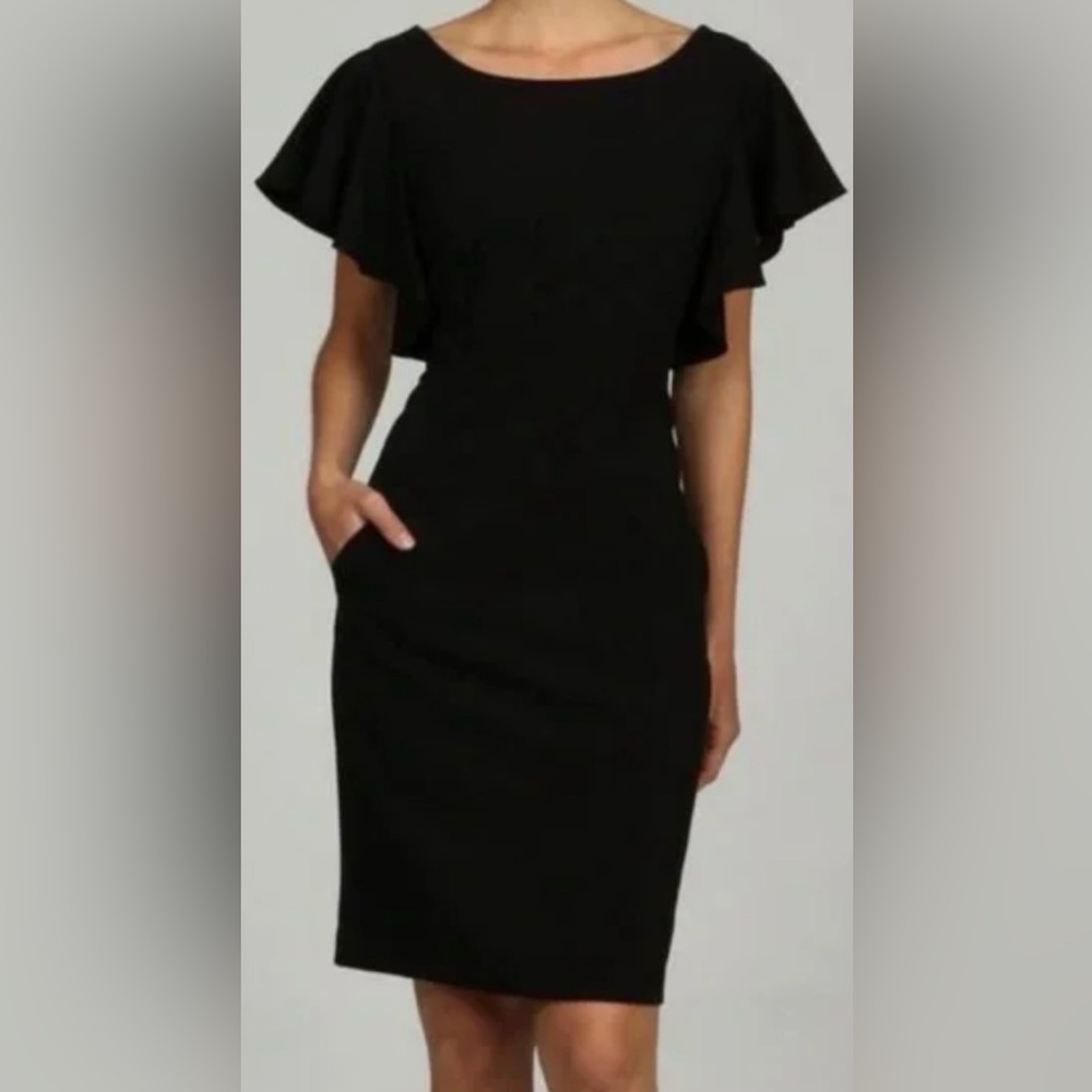 Calvin Klein Collection Black Midi Sheath Dress